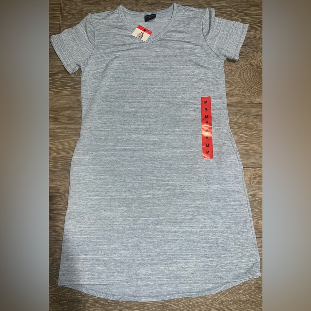 32 Degrees Gray and Red Casual Mini Dress